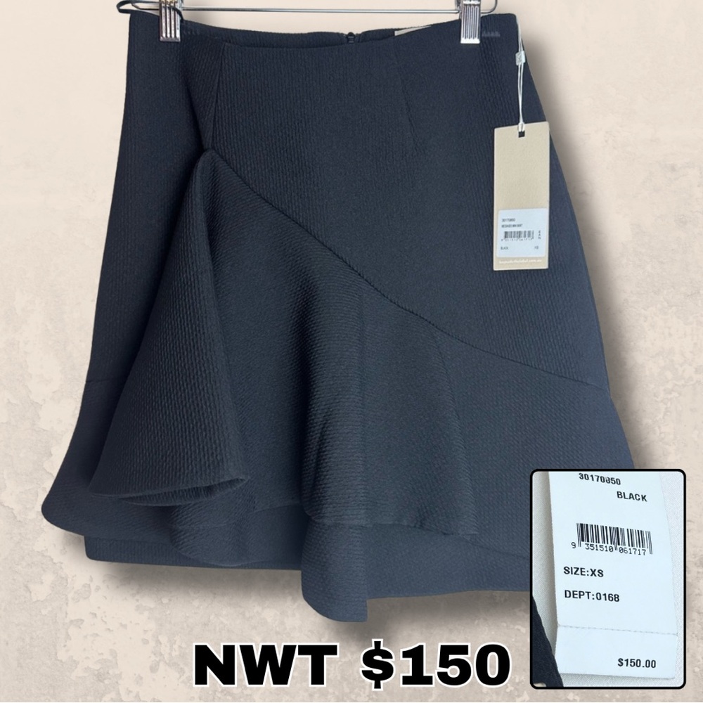 ❗️NEW $150 Keepsake Formal Dressy Black Mini Skirt with ruffles flounce